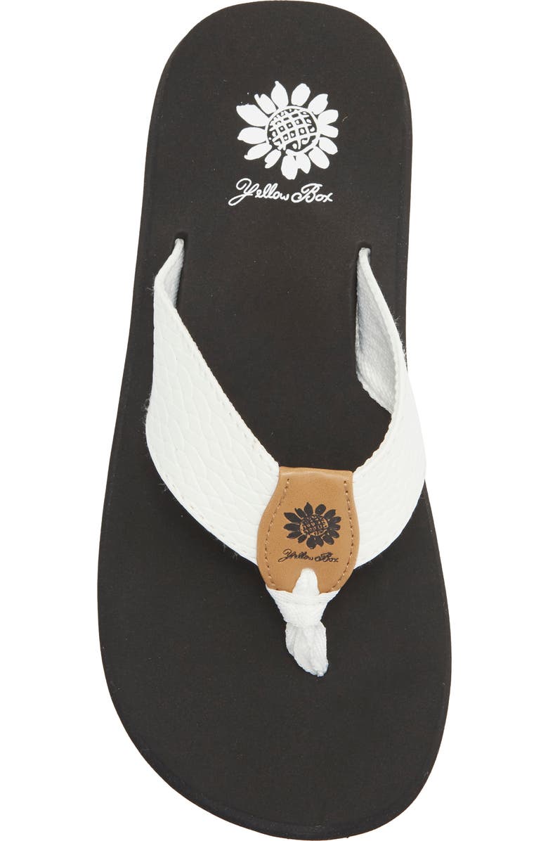 Yellow Box Premium Flax Flip Flop, Alternate, color, White