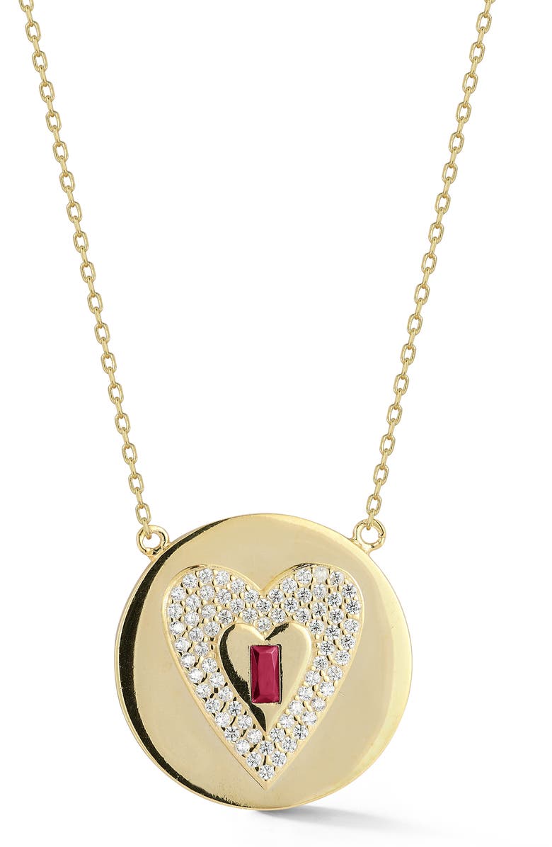 CHLOE AND MADISON Heart Pendant Necklace, Main, color, Gold