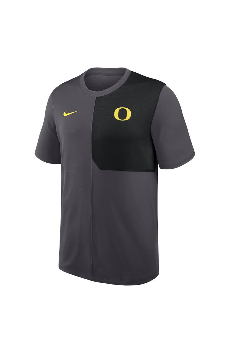 Nike Men's Nike Anthracite Oregon Ducks 2025 Sideline UV Performance Coach T-Shirt, Alternate, color, Anthracite