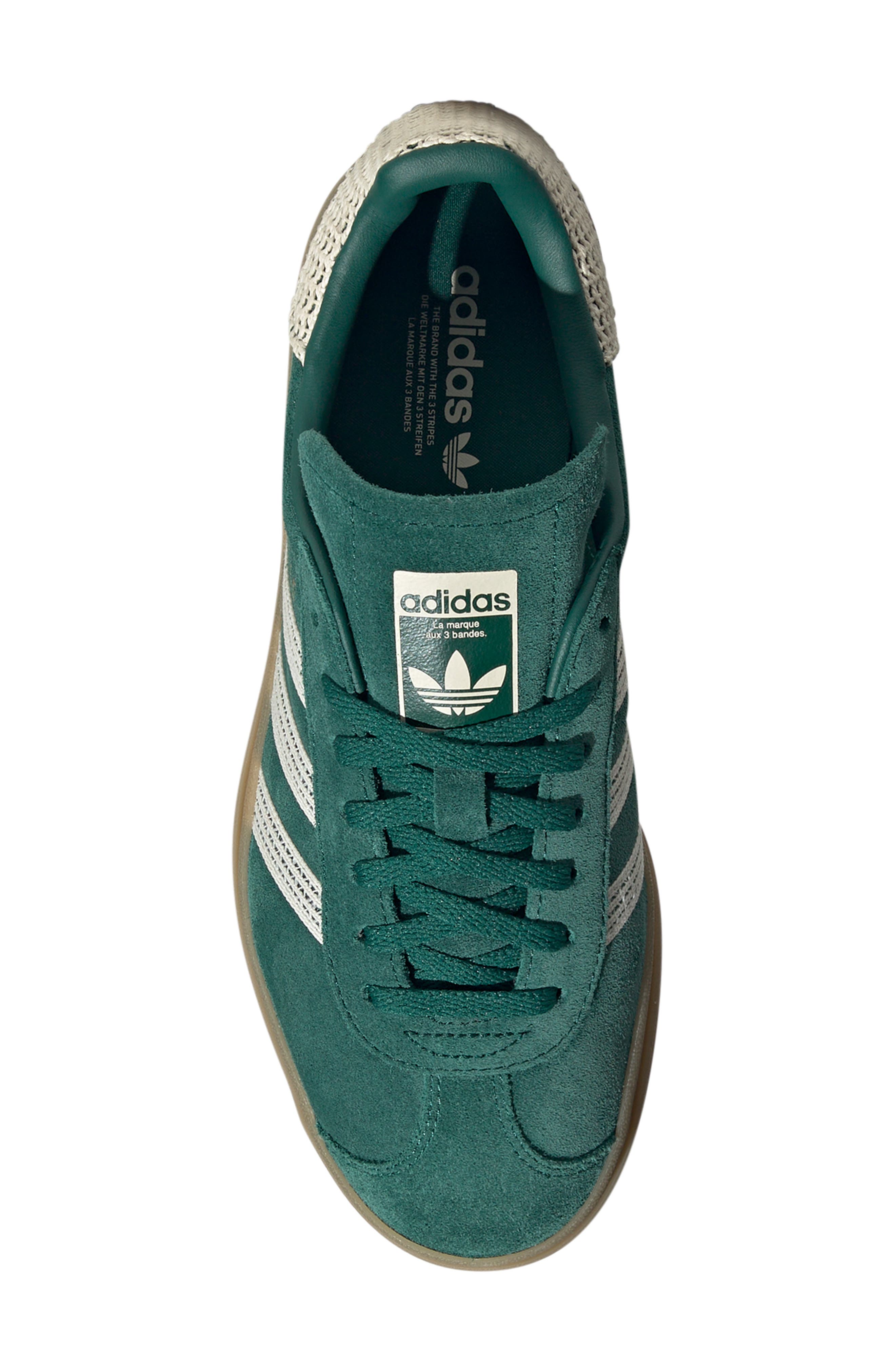 adidas Gazelle Bold Platform Sneaker, Alternate, color, Collegiate Green/White/ Gold