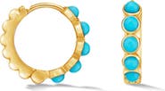 Dower & Hall Medium Azure Turquoise Huggie Hoops