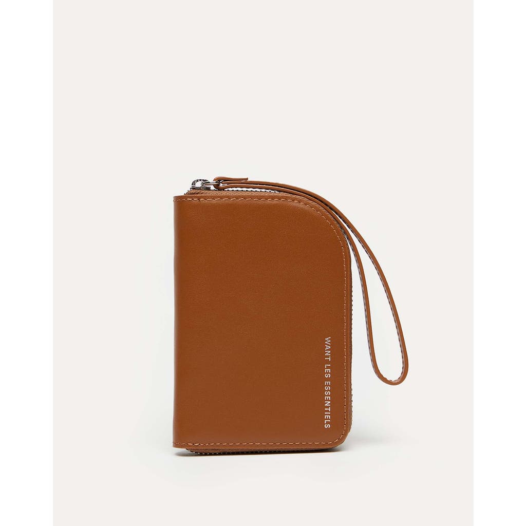 Shop Want Les Essentiels De La Vie Want Les Essentiels Arch Smooth Leather Zip Wallet In Cuero