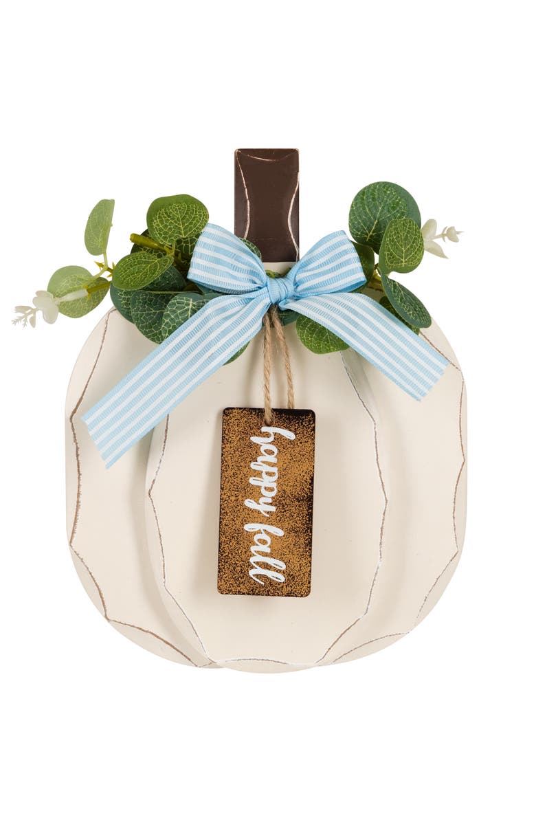 Northlight Happy Fall Pumpkin Fall Harvest Hanging Wall Decoration - 9", Main, color,