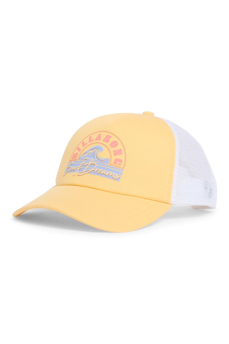 Aloha Forever Trucker Baseball Cap, Main, color, SUNBEAM