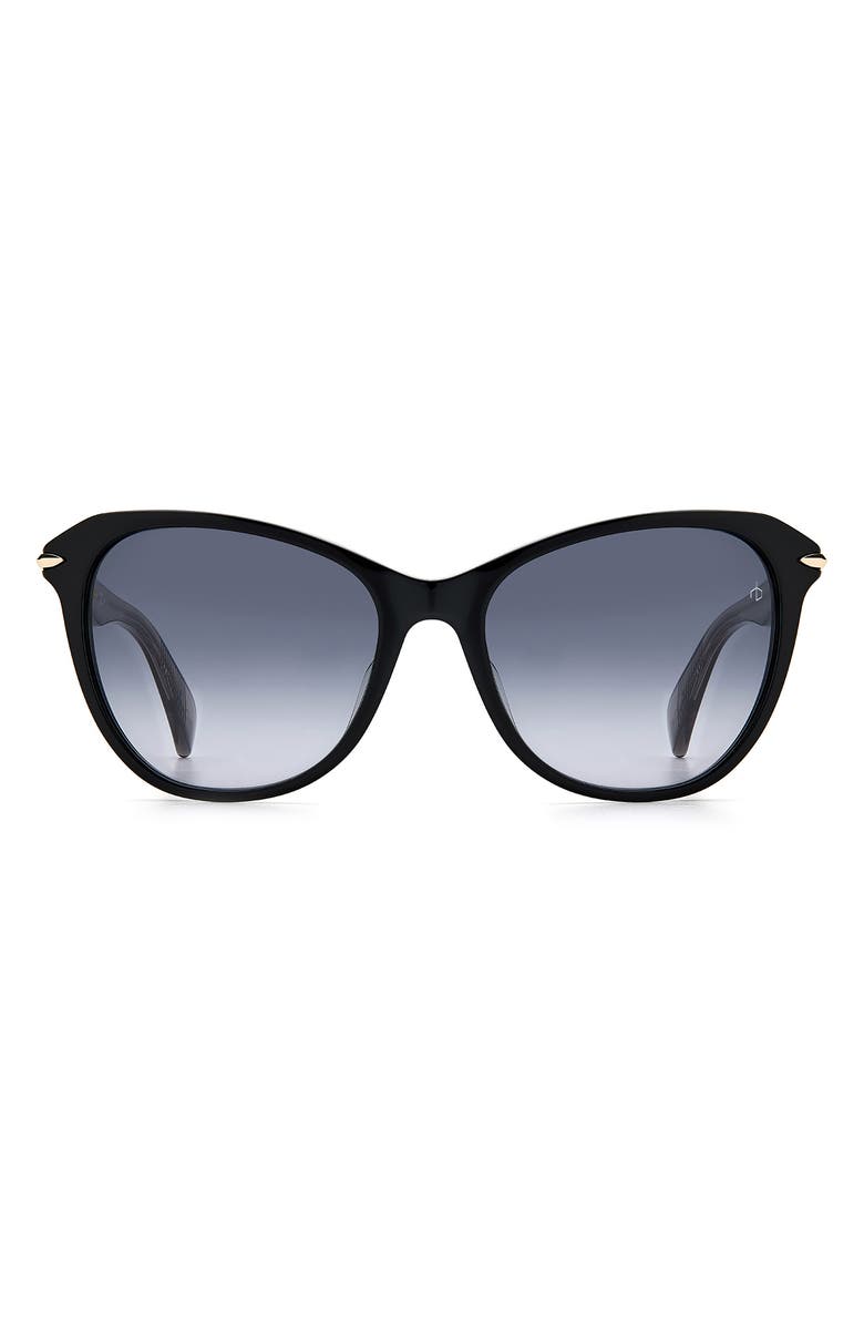 rag & bone 55mm Cat Eye Sunglasses, Main, color, Black