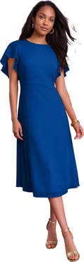 Jessica London Georgette Fit And Flare Caplet Dress