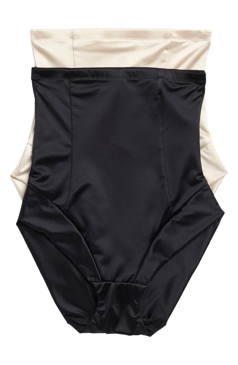 Nicole Miller Micro 2-Pack Assorted High Waist Shaping Briefs, Main, color,