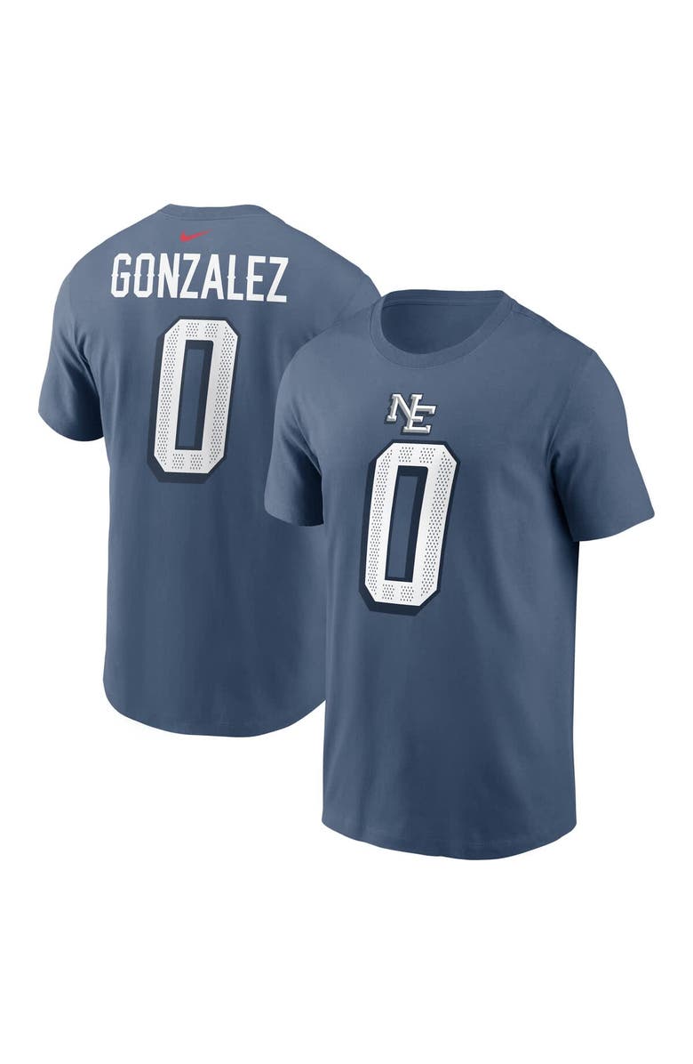 Nike Men's Nike Christian Gonzalez Storm Blue New England Patriots 2025 Rivalries Collection Player Name & Number T-Shirt, Main, color, 