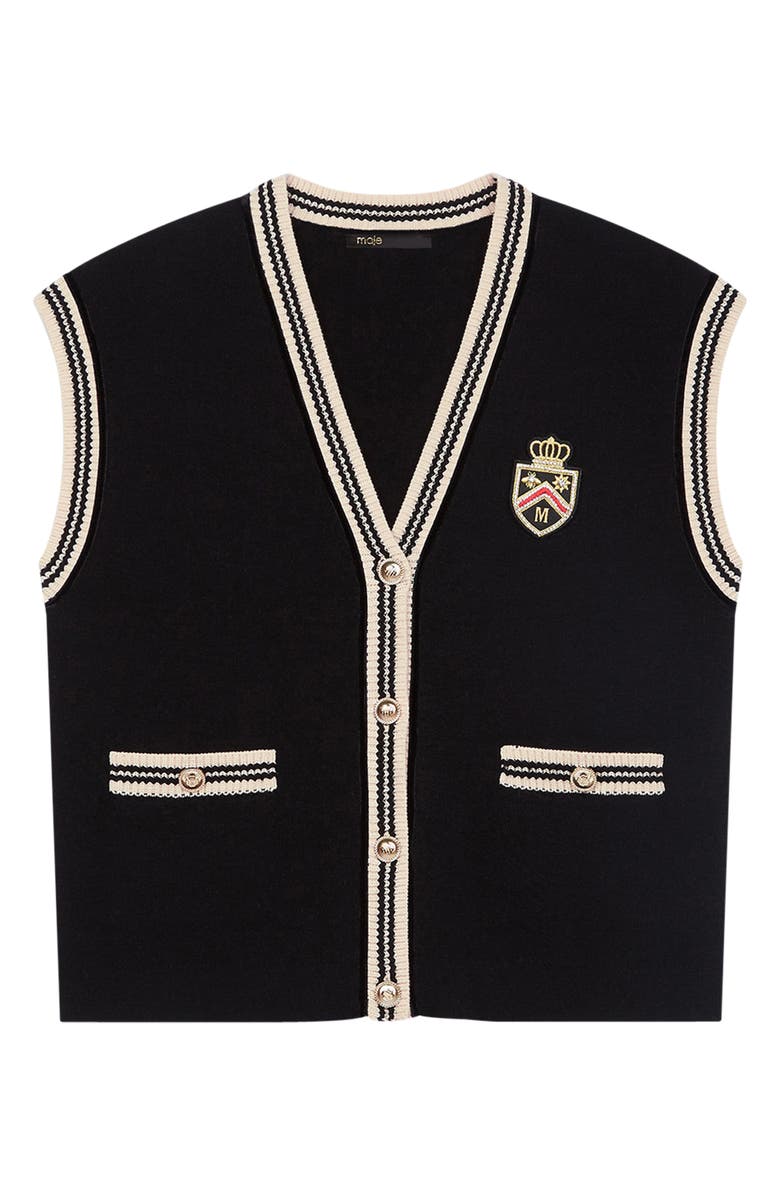 maje Marshalina College Cardigan Vest, Alternate, color, 