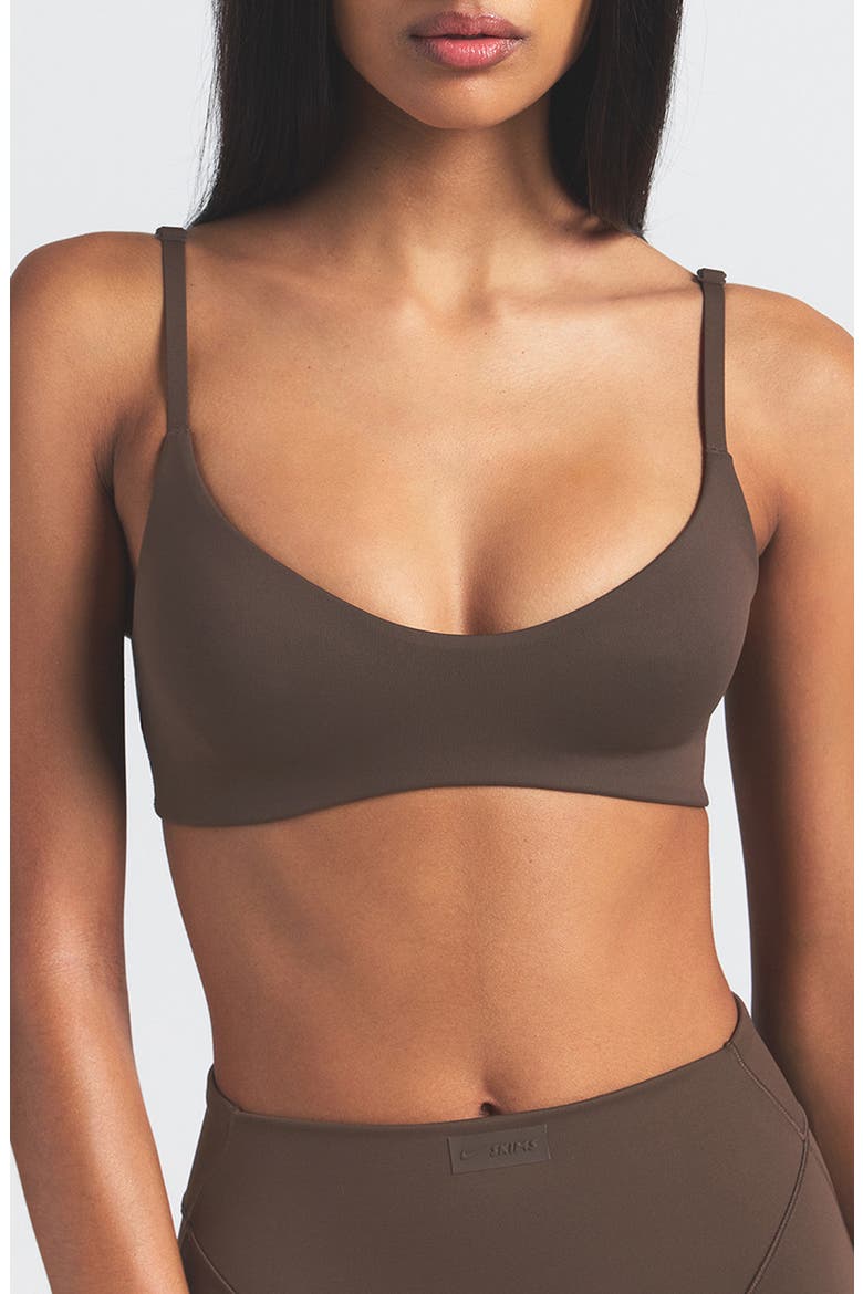 Matte Micro-Scoop Bra, Main, color, DARK SEPIA