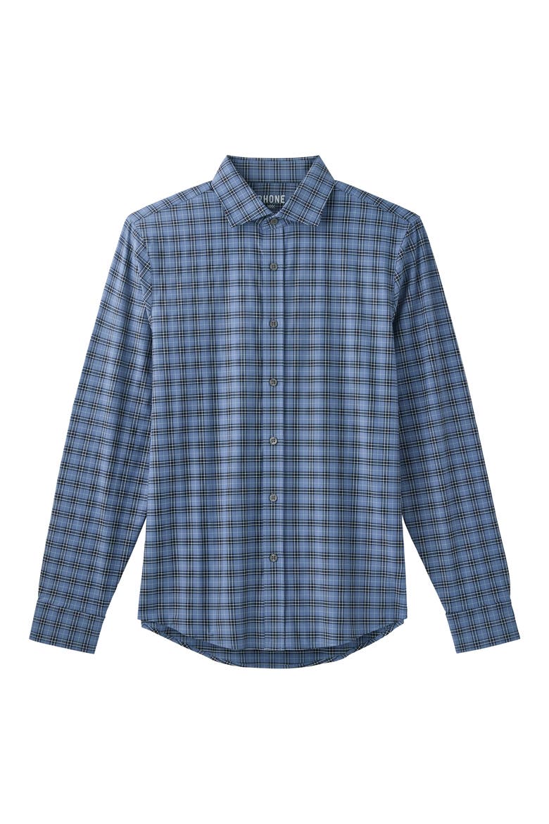 State of Mind Slim Fit Plaid Performance Shirt, Alternate, color, VINTAGE INDIGO PLAID