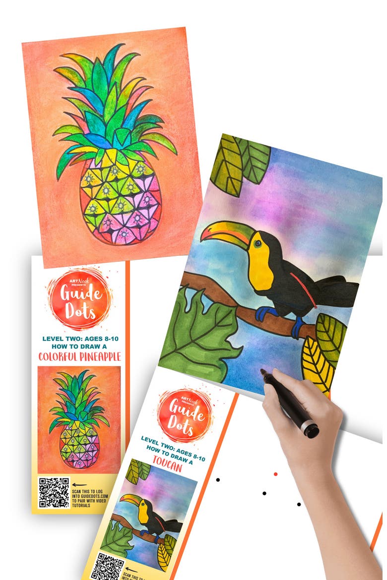 Add-On Art Rolls for Guide Dots Level 2 Art Kits - Age 8+, Main, color, L2 Pineapple/Toucan