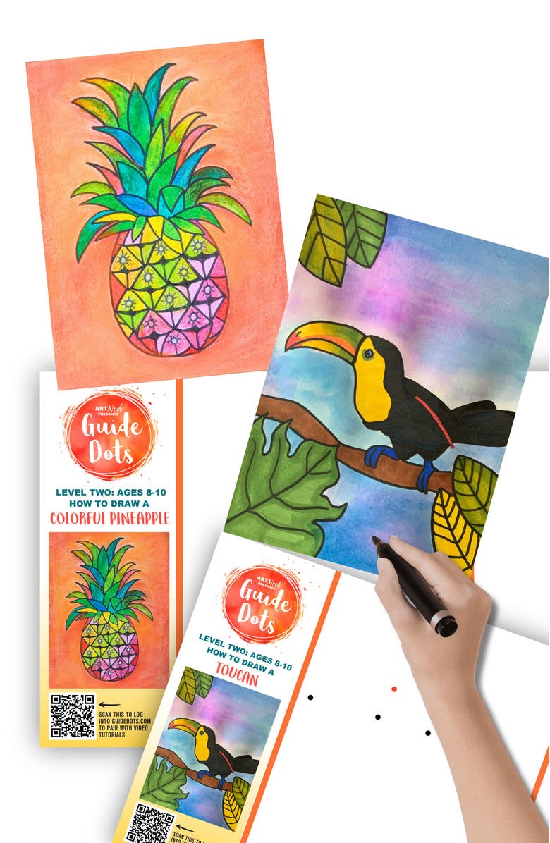 Guide Dots Add-On Art Rolls for Guide Dots Level 1 Art Kits- Ages 4-7, Main, color, L2 Pineapple/Toucan