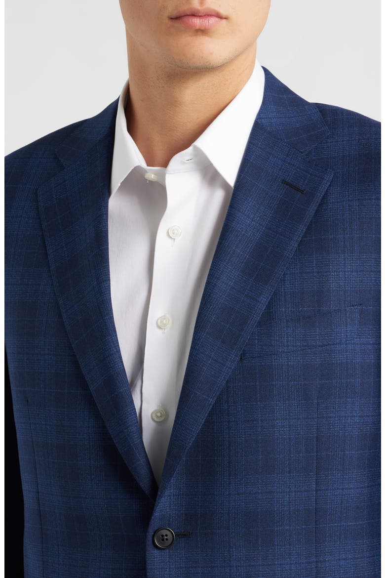 Siena Regular Fit Blue Plaid Wool Sport Coat, Alternate, color, DARK BLUE