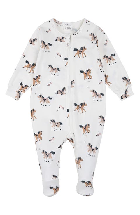 Kids' Horse Print Footed Sleeper