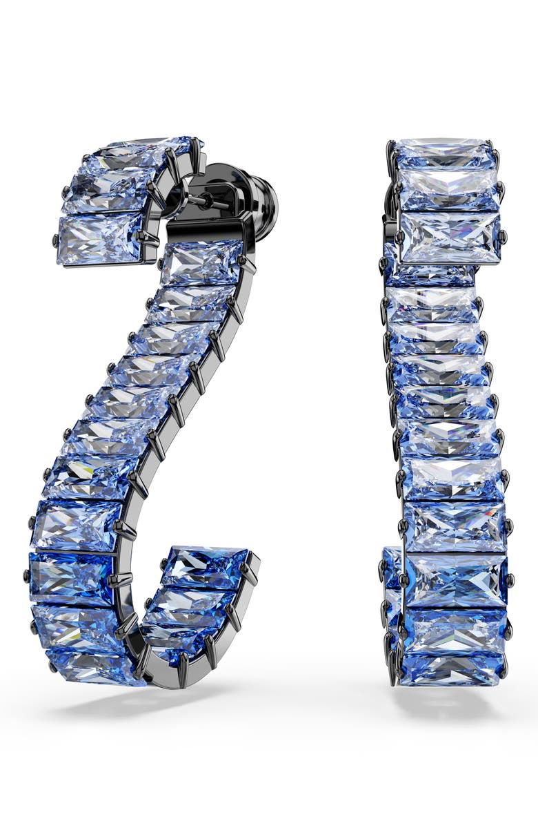 Swarovski Matrix S-Shaped Drop Earrings, Alternate, color, Blue