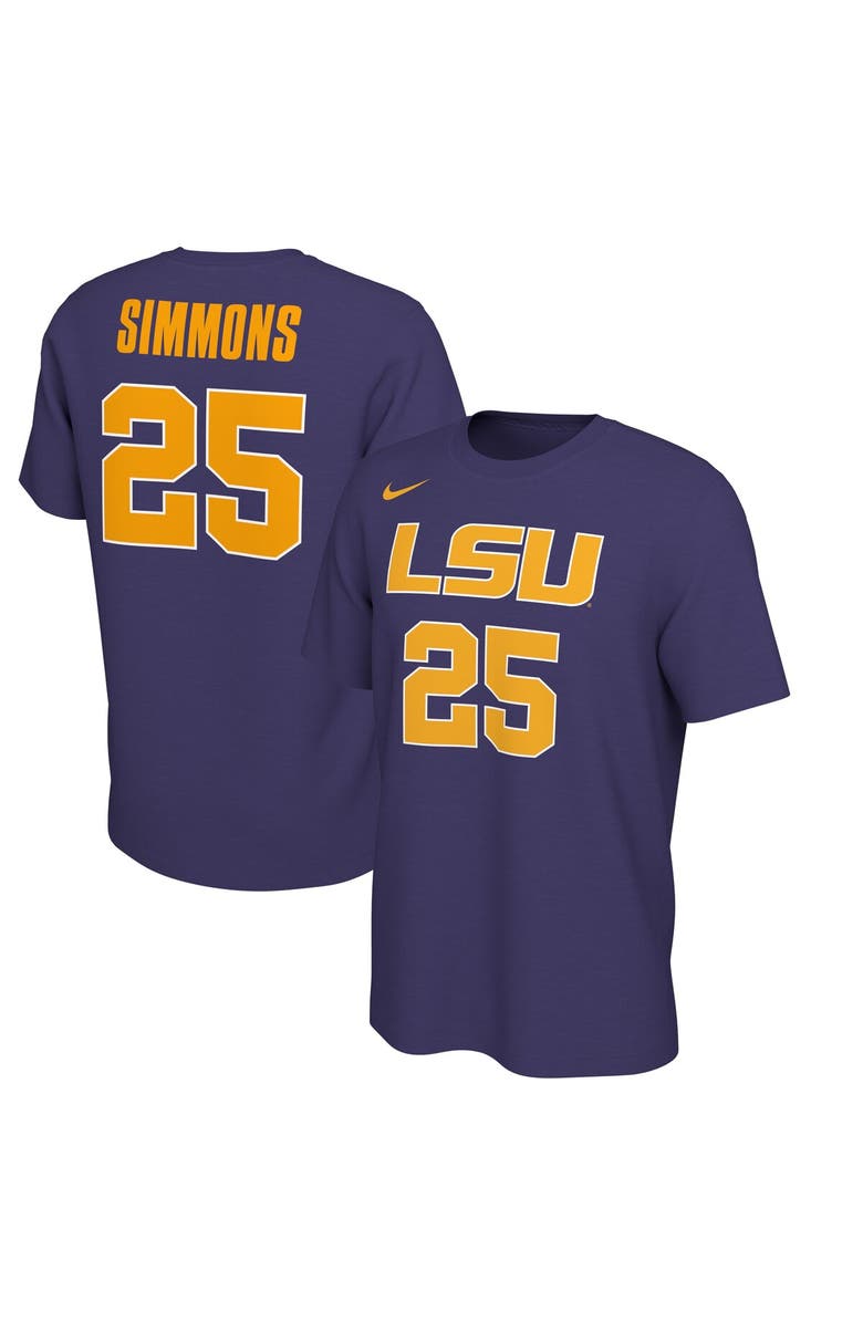Nike Men's Nike Ben Simmons Purple LSU Tigers Retro Alumni Basketball Jersey T-Shirt, Alternate, color,