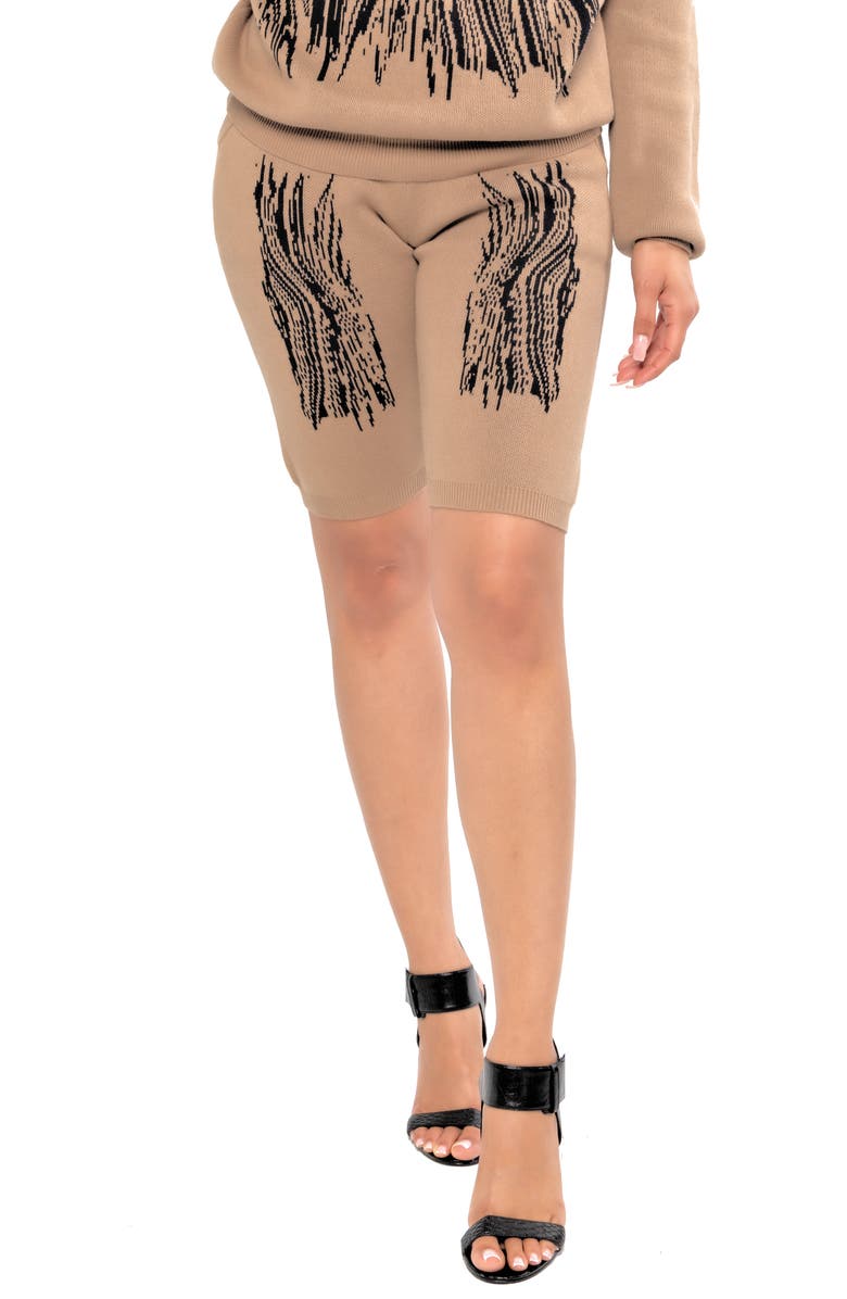 Dai Moda Caviar Sweater Shorts, Main, color, 