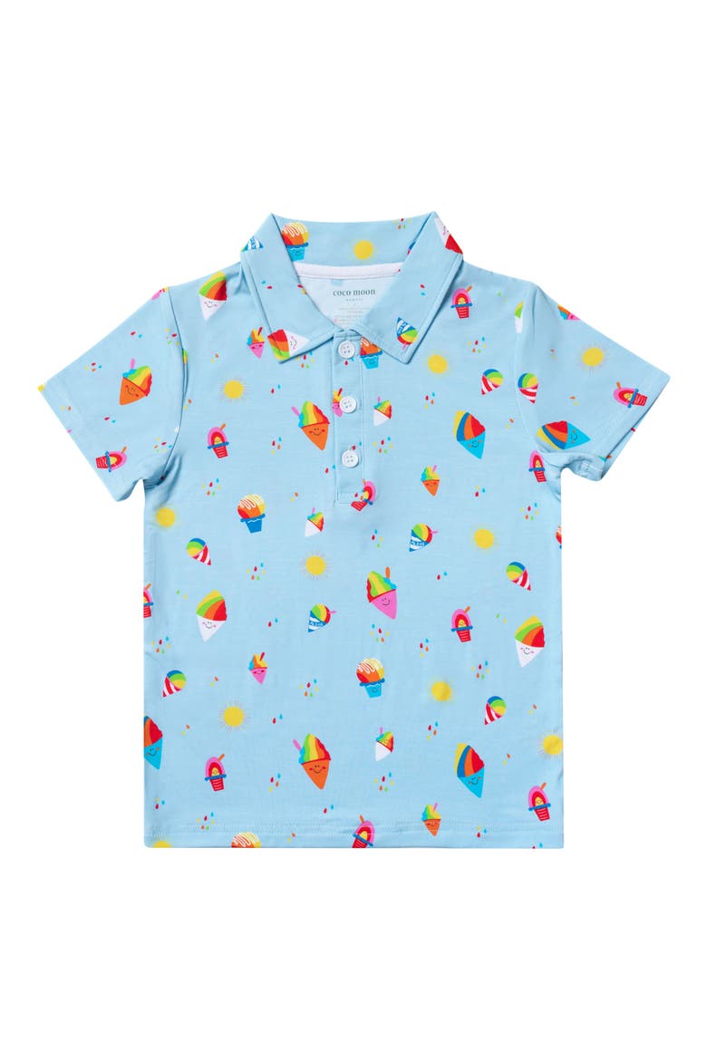 Shave Ice Print Polo, Main, color, BLUE