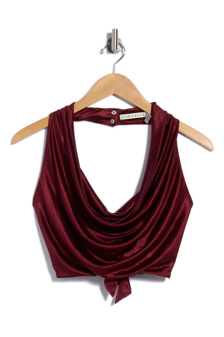Ayanna Cowl Neck Halter Top, Main, color, OXBLOOD