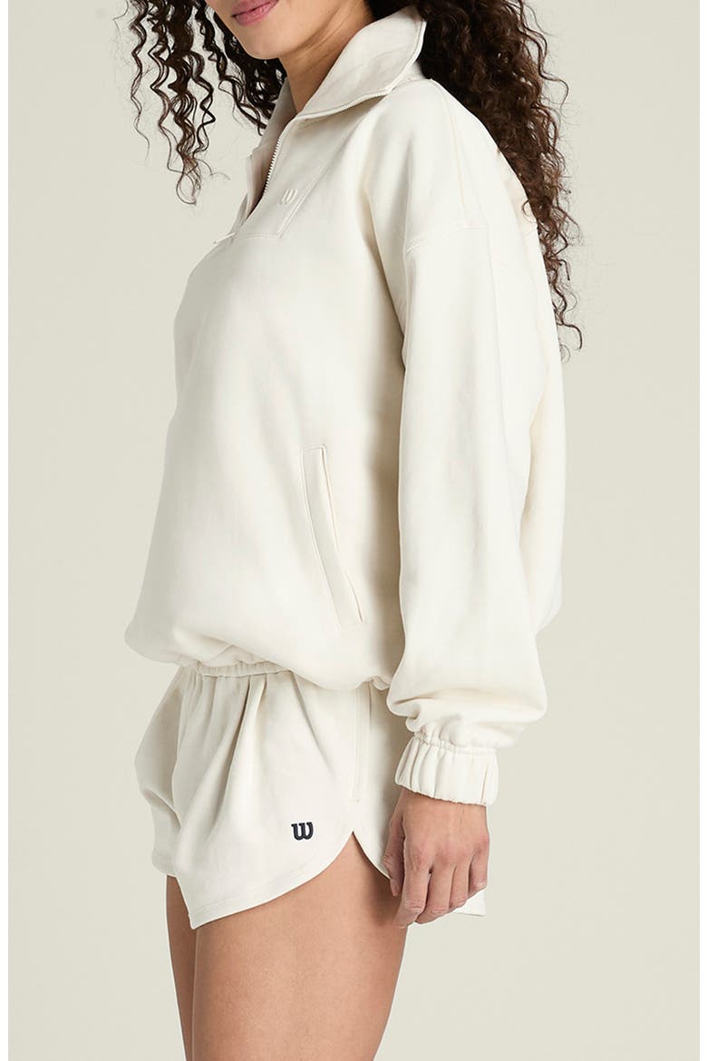Collared Half Zip Sweatshirt, Alternate, color, SANDRIFT