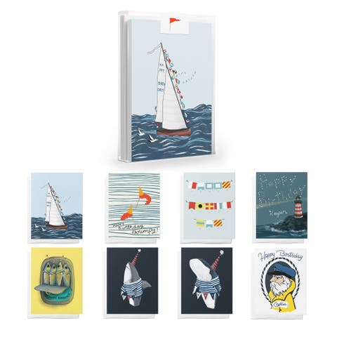 Nautical Birthday Greeting Card Pack Assorted Set (8 ct.)