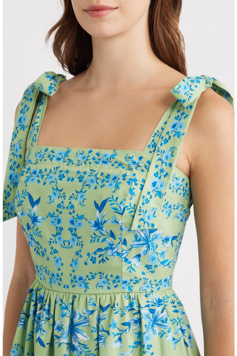 Print Cotton Minidress, Alternate, color, MINT BLUE