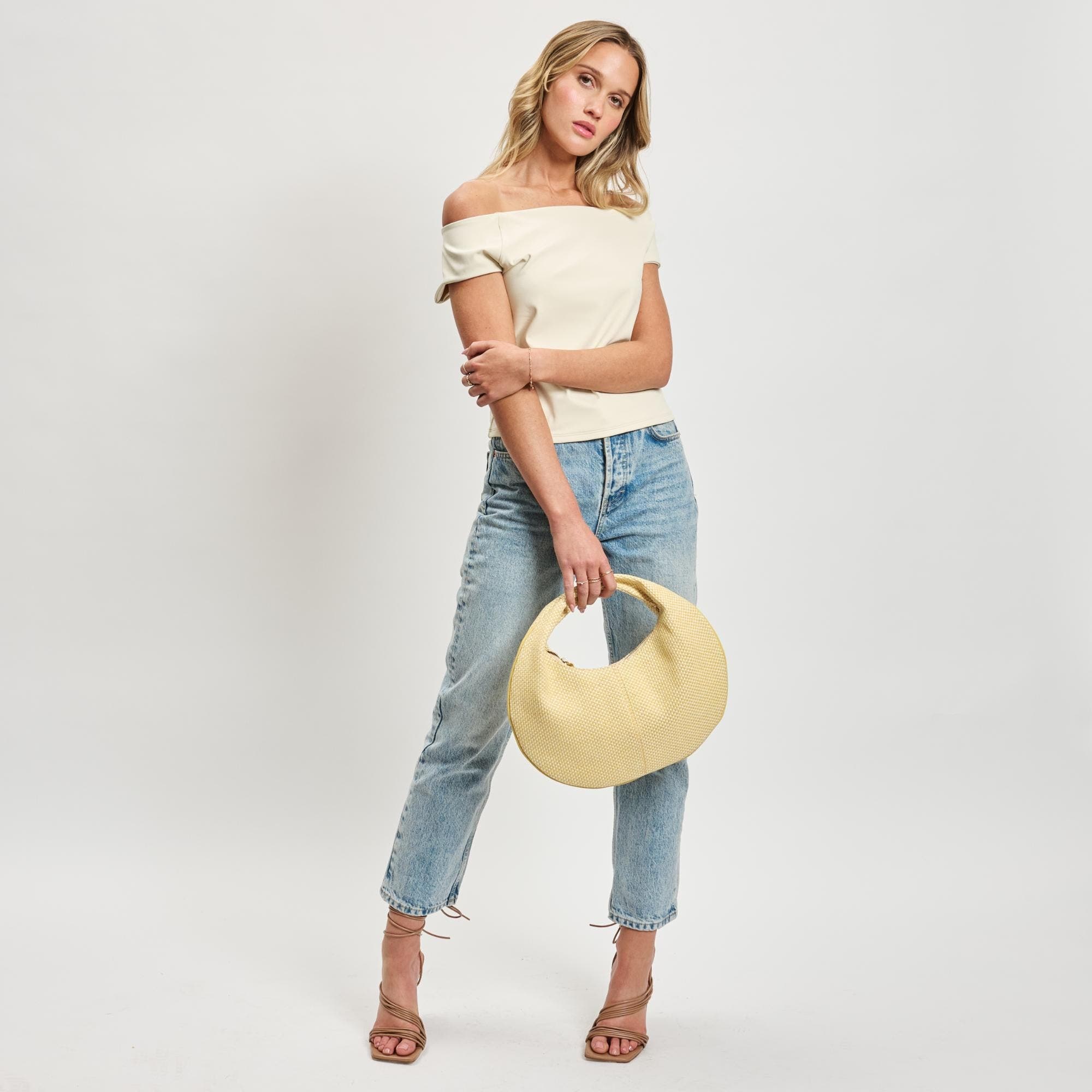 Farrah - Straw Hobo, Alternate, color, Yellow