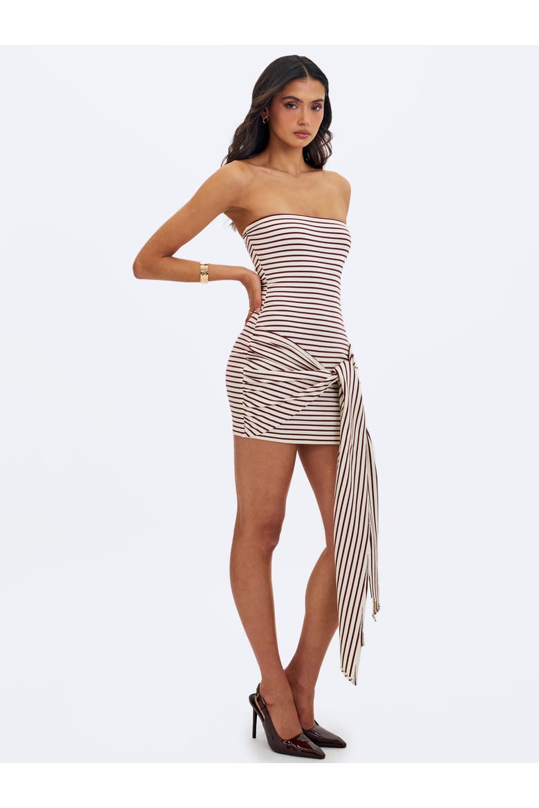 Tommie Lyocell Jersey Tie Strap Mini Dress, Alternate, color, Ivory & Burgundy