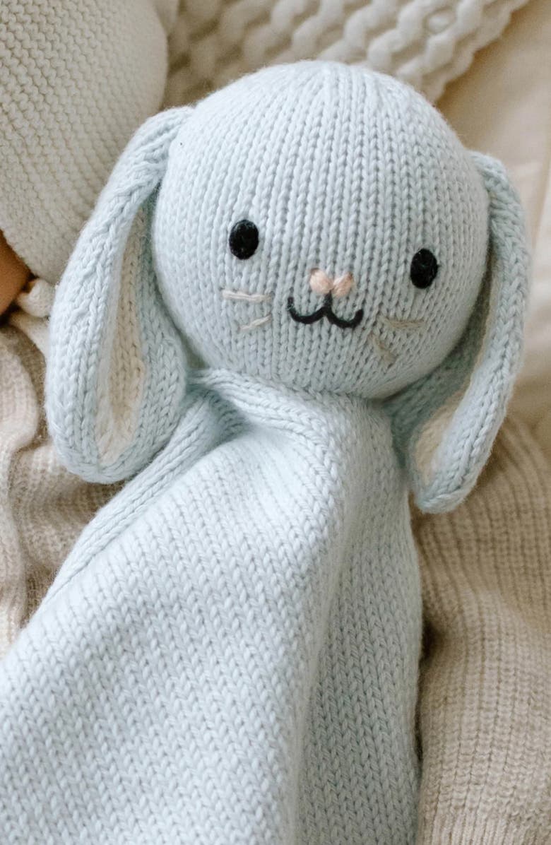 cuddle+kind Baby Bunny Lovey & Soother Blanket, Alternate, color, Blue