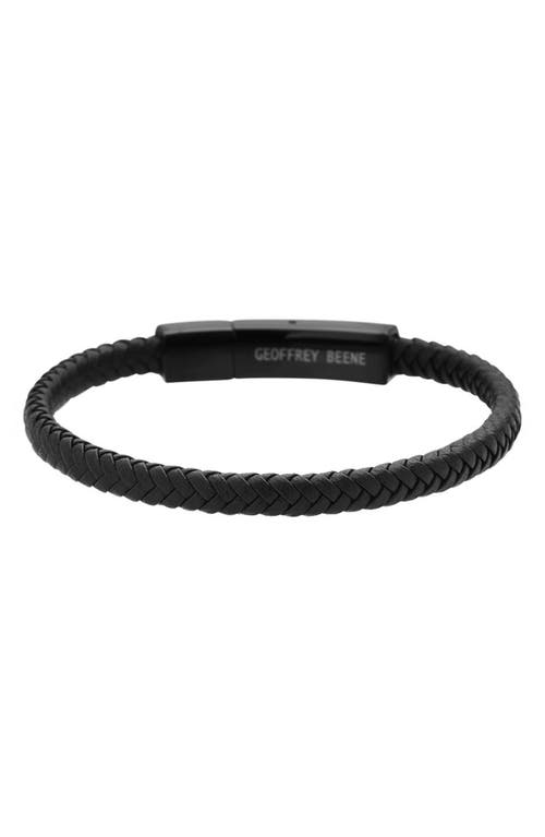 Geoffrey Beene Braided Leather Bracelet
