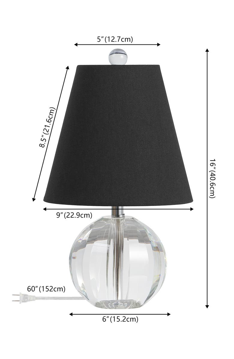 JONATHAN Y Goddard 16" Crystal Ball/Metal LED Table Lamp, Alternate, color, Clear/Black