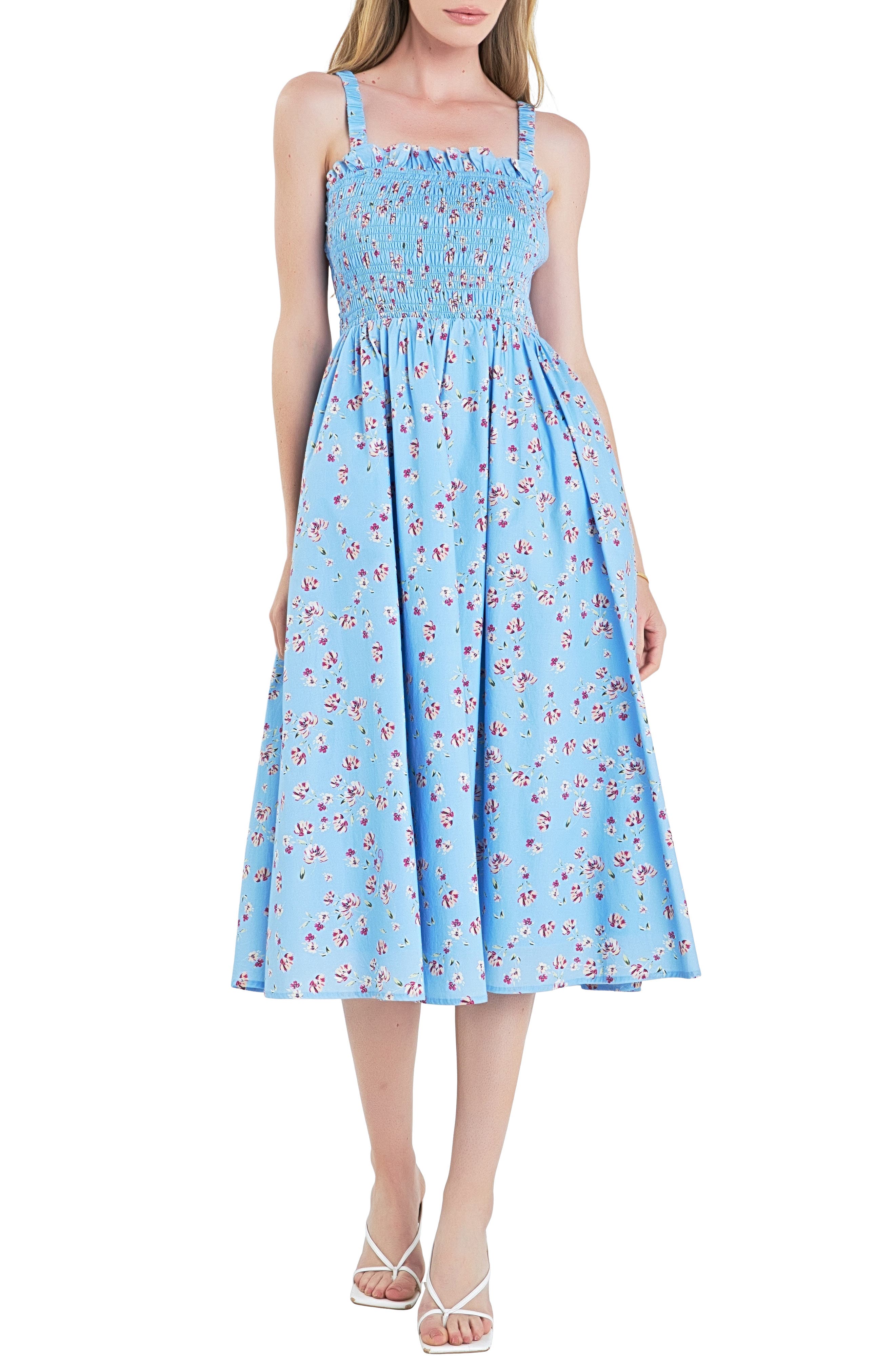 English Factory Smocked Floral Sundress