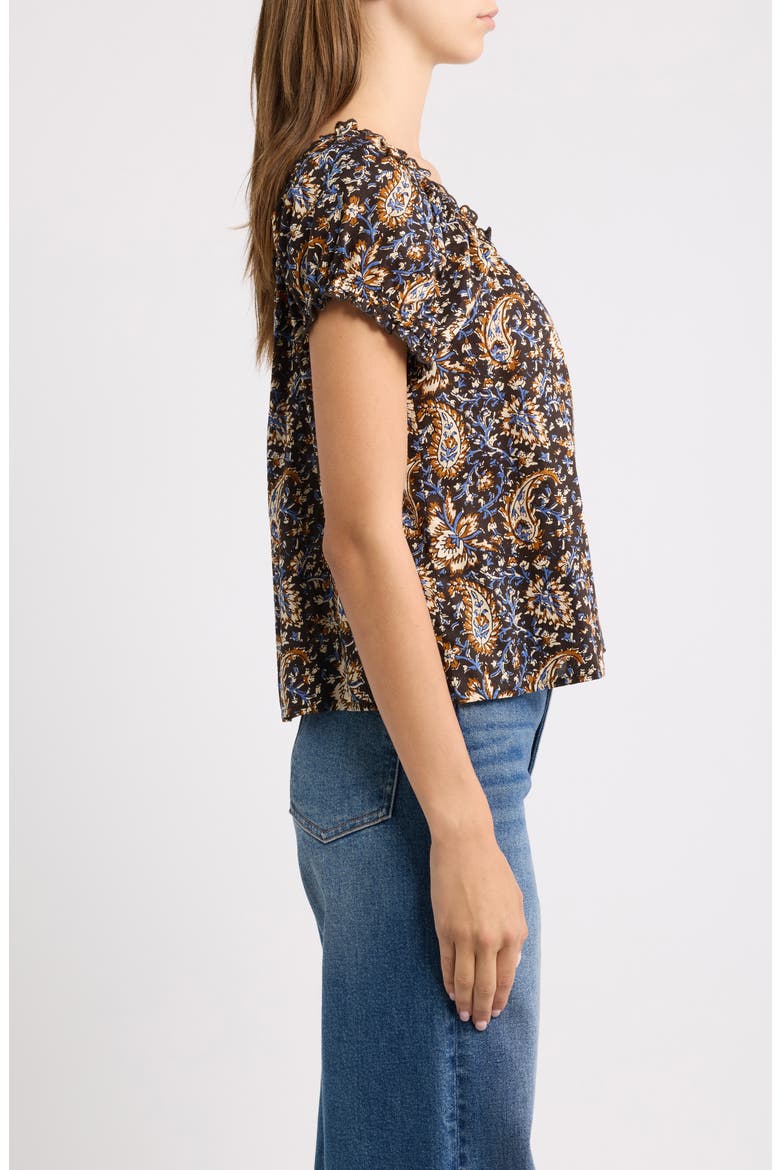 Paisley Cotton Top, Alternate, color, MOLASSES