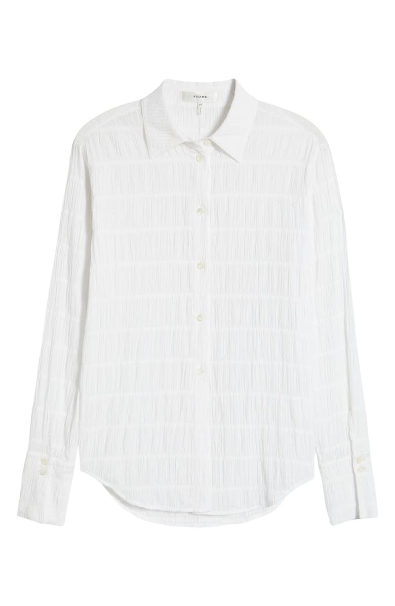 FRAME The Smocked Button-Up Shirt, Alternate, color, White