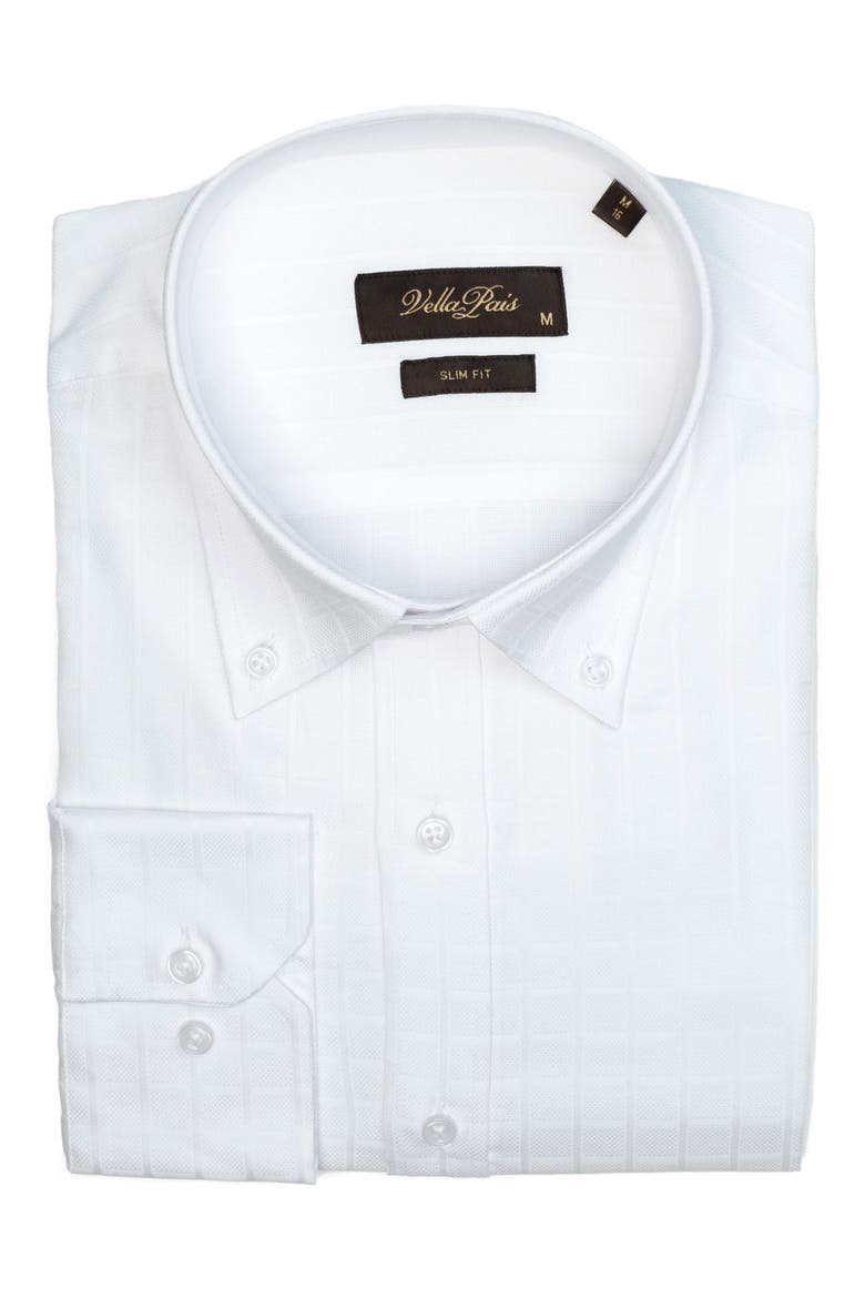 Dupoint Slim Fit Cotton Dress Shirt, Alternate, color, WHITE