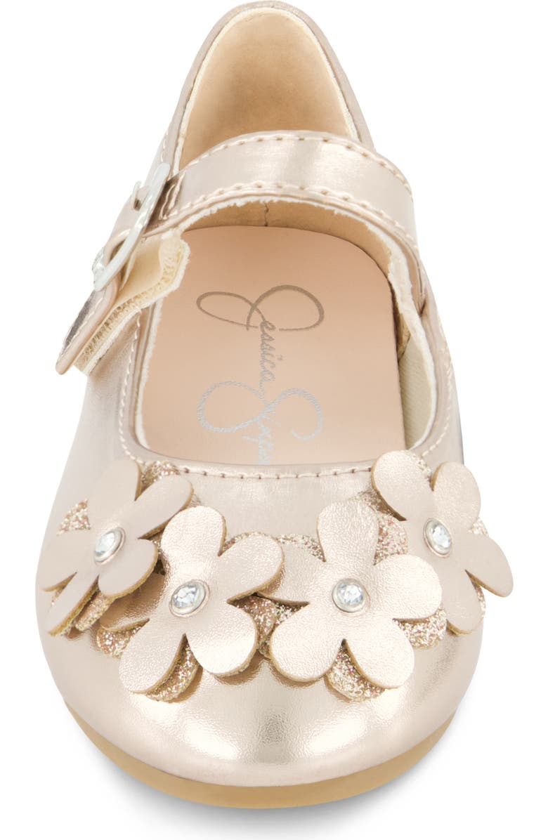Jessica Simpson Kids' Amy Petal Mary Jane Flat, Alternate, color, Champagne