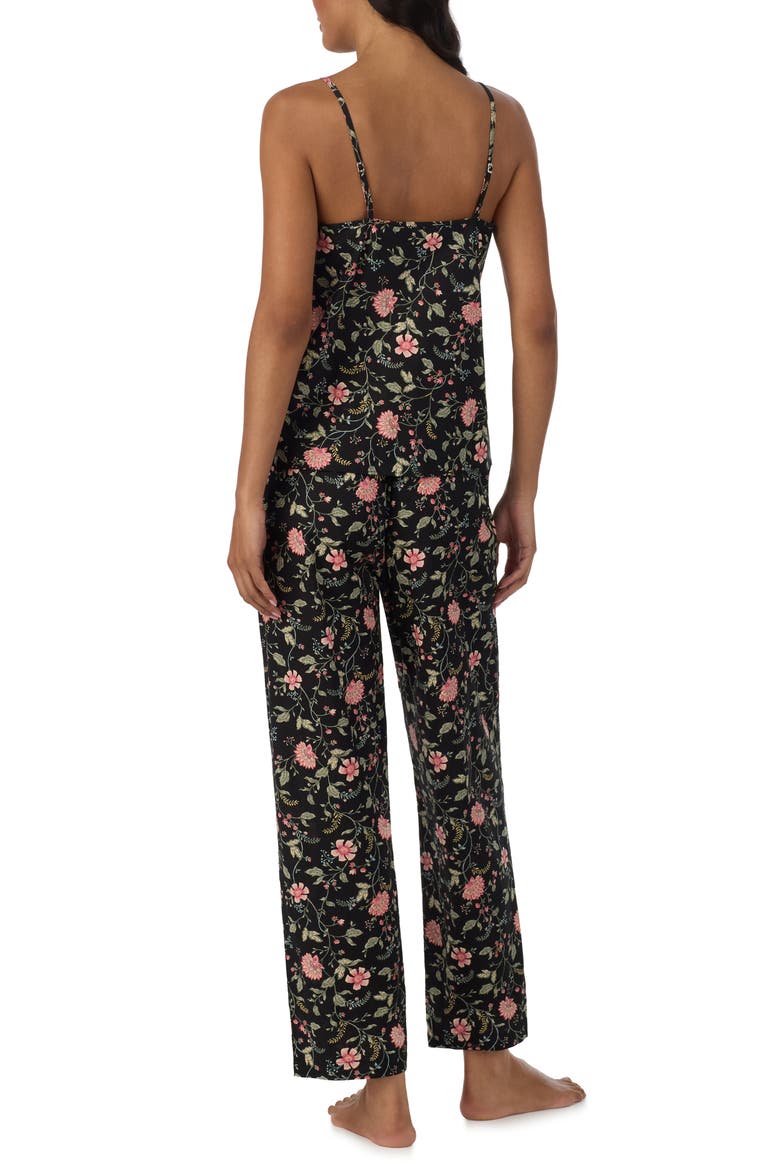 Floral Sleeveless Pajama Set, Alternate, color, BLACK GRID FLOWER