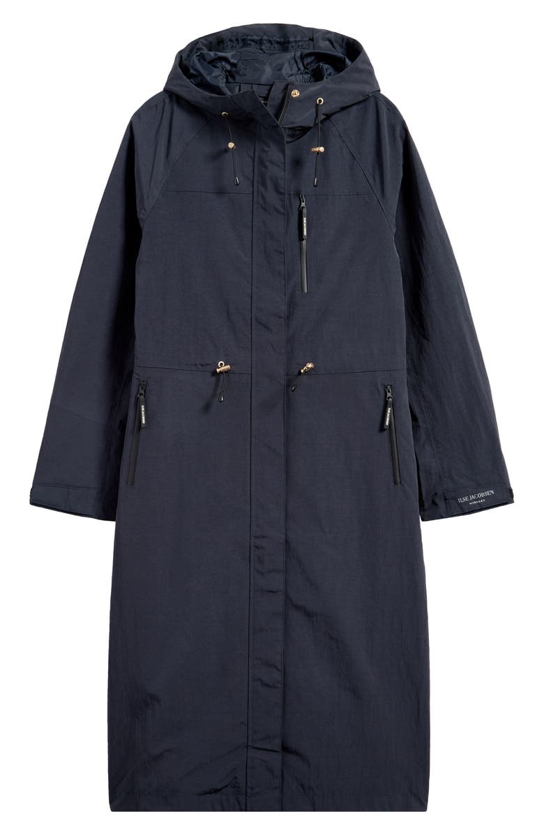 Ilse Jacobsen Rainvision Waterproof Hooded Long Raincoat, Alternate, color, Dark Indigo
