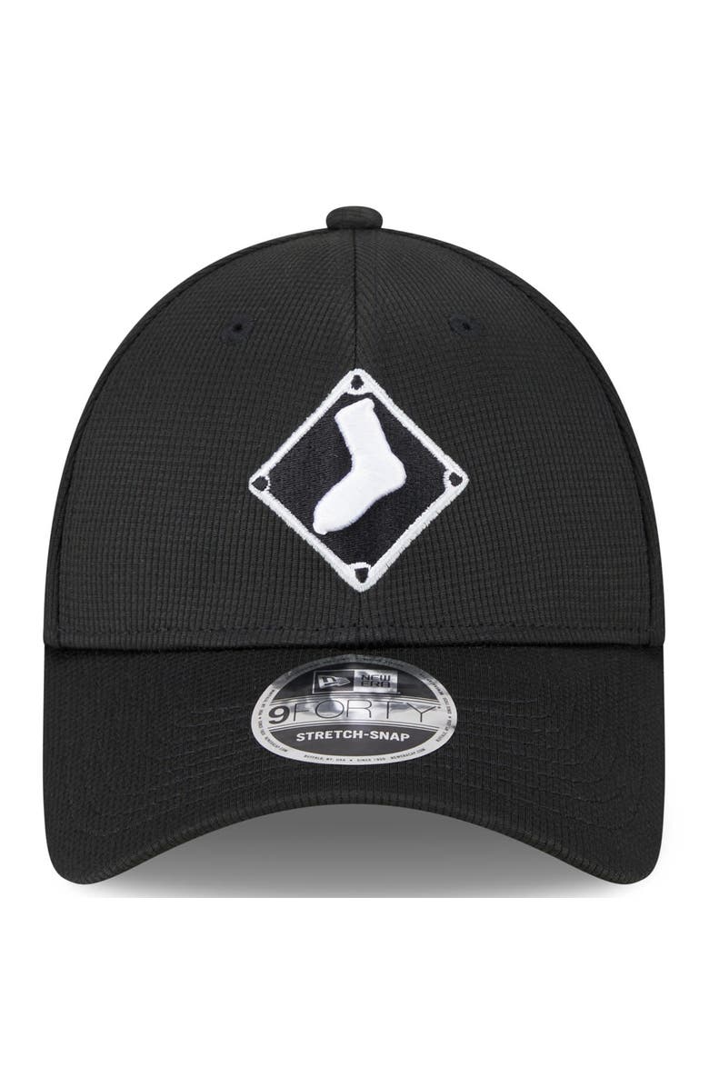 New Era Men's New Era Black Chicago White Sox 2024 Batting Practice 9FORTY Adjustable Hat, Alternate, color,