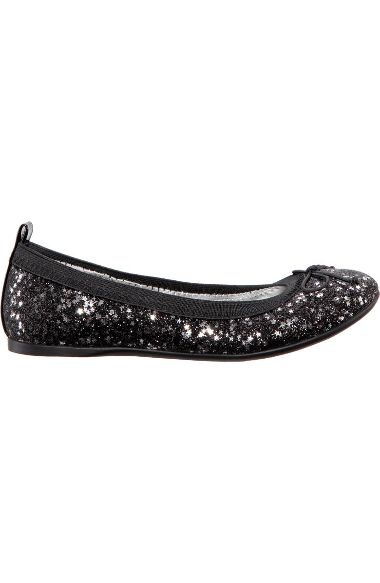 Nina Esther Ballet Flat, Alternate, color, Black Star Baby Glitter