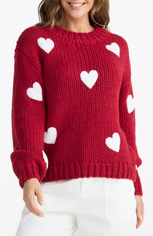 Brave + True Brave+true Heart On My Sleeve Sweater In Red