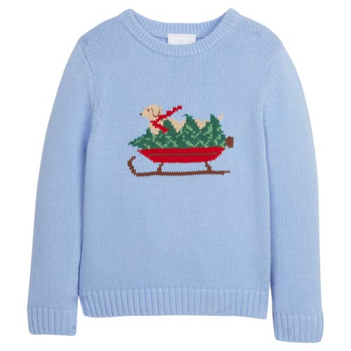 Little English Kids' Intarsia Sweater in Blue Holiday Lab 