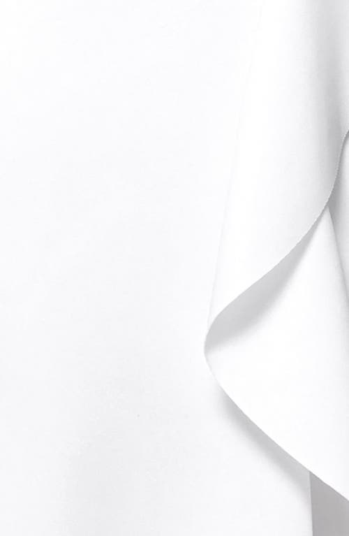 Xscape Evenings One-shoulder Ruffle Scuba Crepe Gown In Ivory