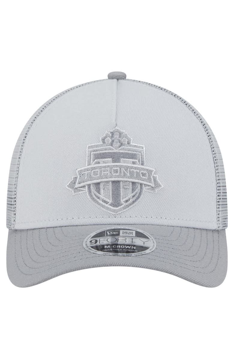 New Era Men's New Era Gray Toronto FC Color Pack 9FORTY M-Crown A-Frame Adjustable Trucker Hat, Alternate, color, Gray