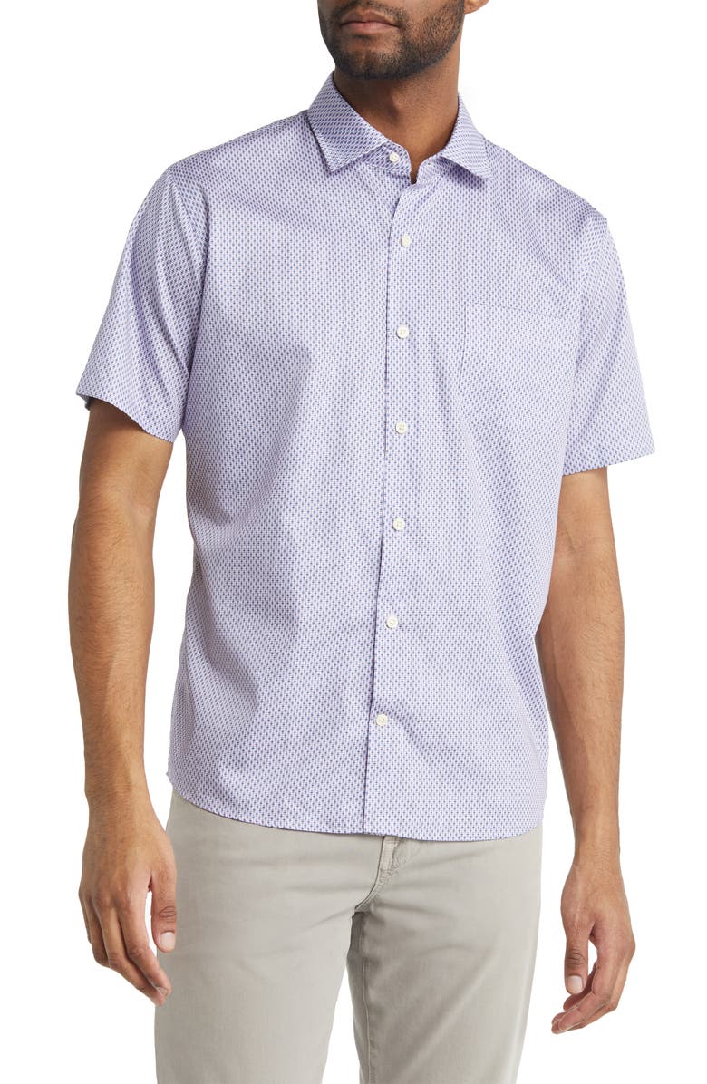 Peter Millar Short Sleeve Button-Up Shirt, Main, color,