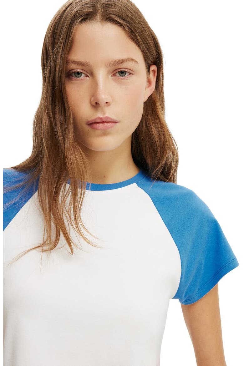 Women's 90S Baby Raglan Tee, Alternate, color, White Dark Oak