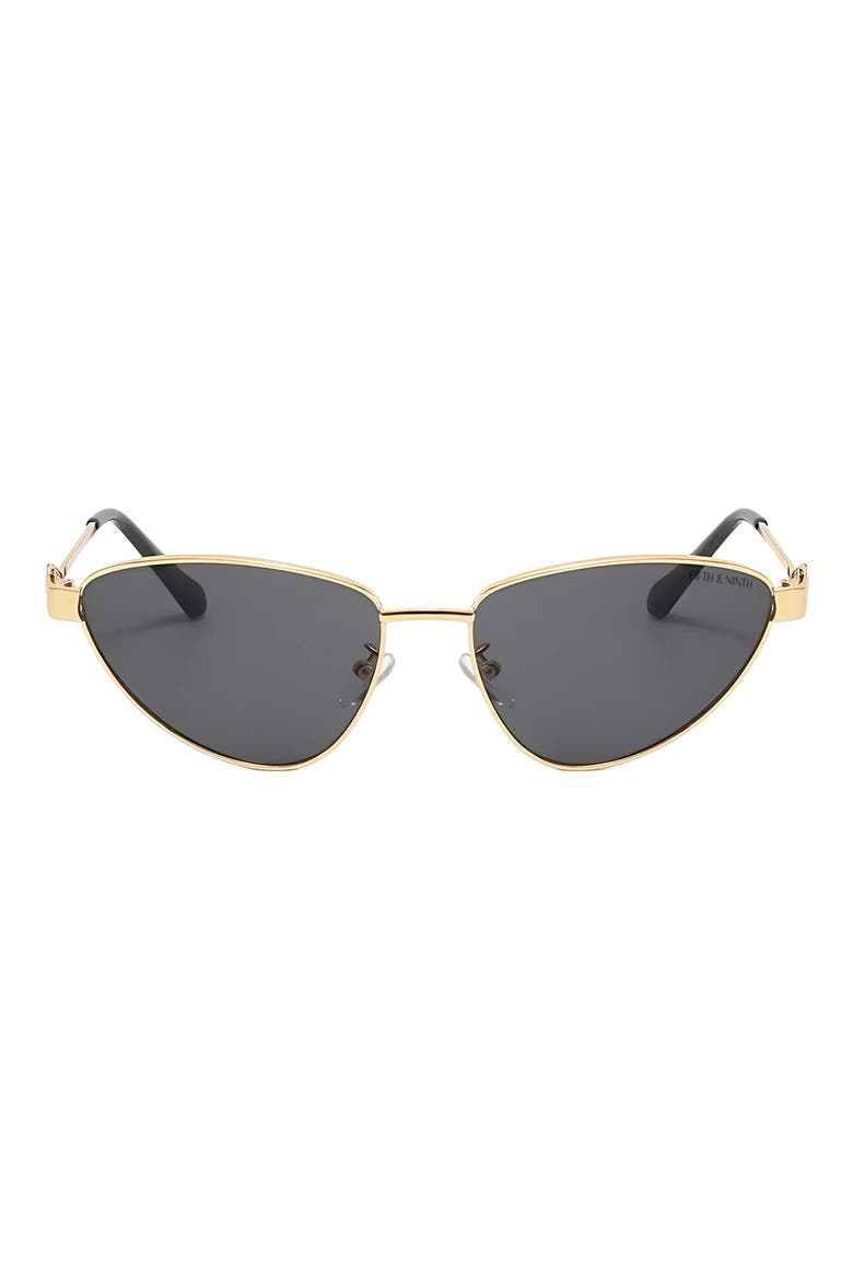 Jasmine 58mm Polarized Cat Eye Sunglasses, Main, color, GOLD / BLACK