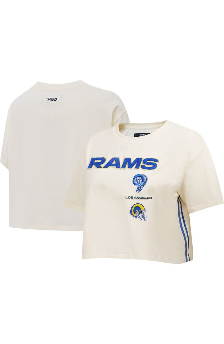 PRO STANDARD Women's Pro Standard Cream Los Angeles Rams Retro Classic Boxy Cropped T-Shirt, Main, color,