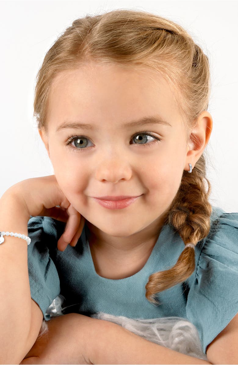 Tiny Blessings Channel Cut CZ 11mm Huggie Hoops Earrings, Alternate, color, Sterling Silver